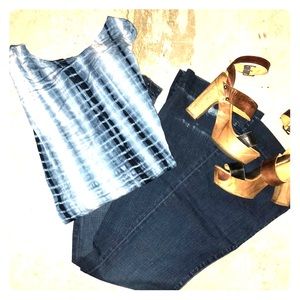 Blue Tie Dye Piko Top